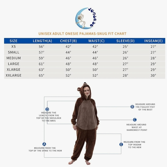 Bear Unisex Adult Onesie Pajamas - Picture 2 of 5